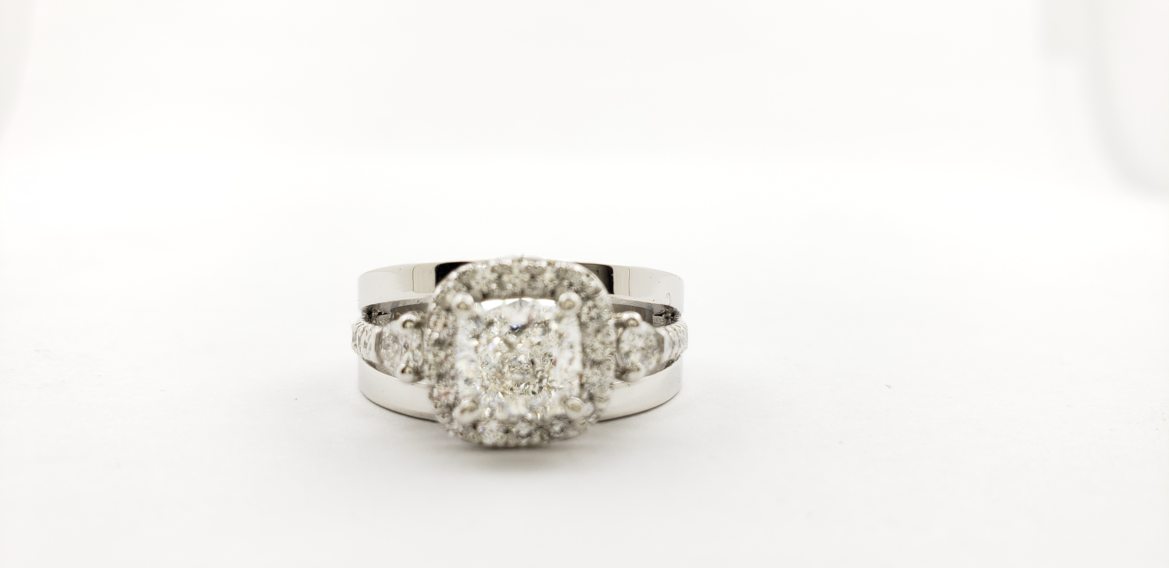 Cushion Shape Halo Diamond Ring